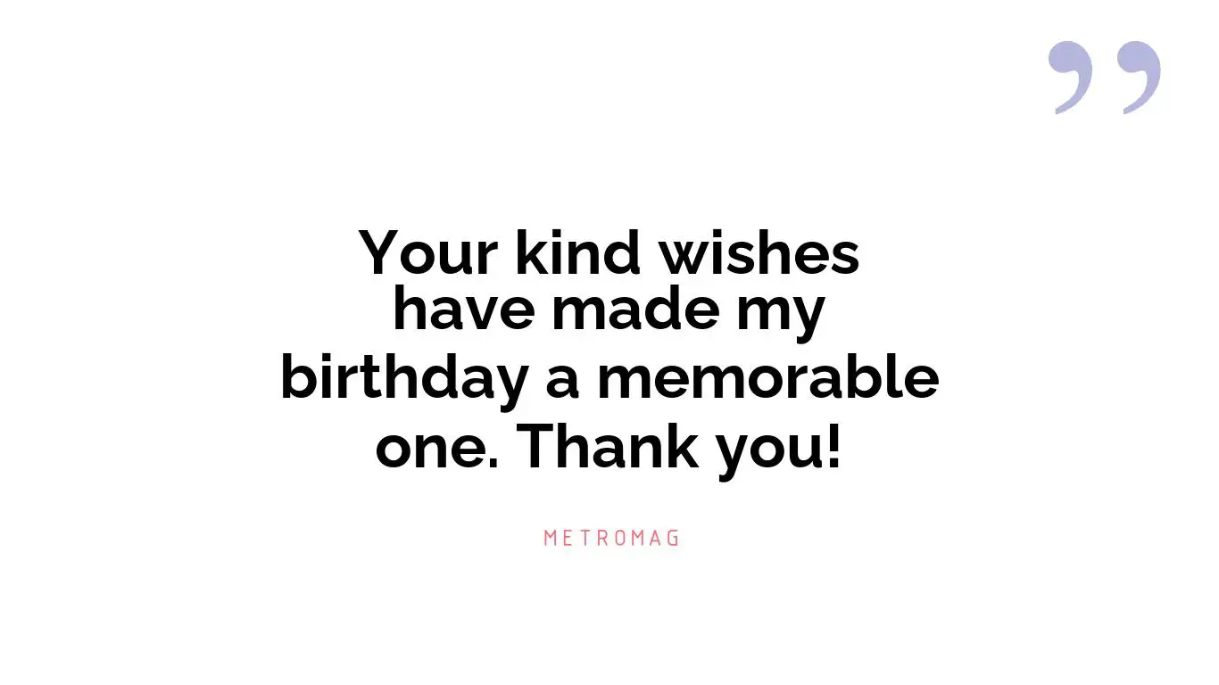 Your kind wishes have made my birthday a memorable one. Thank you!