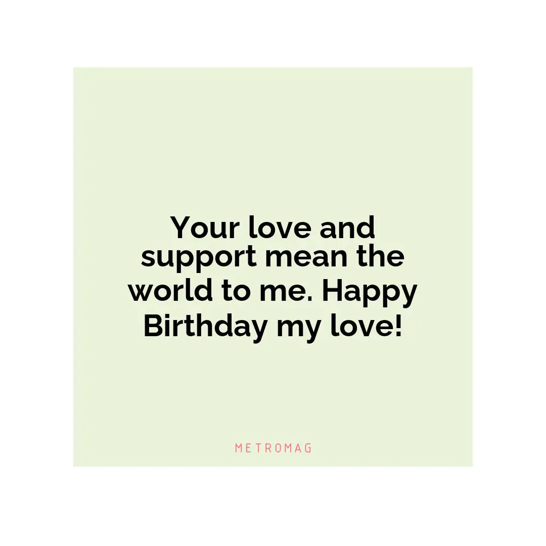 Your love and support mean the world to me. Happy Birthday my love!