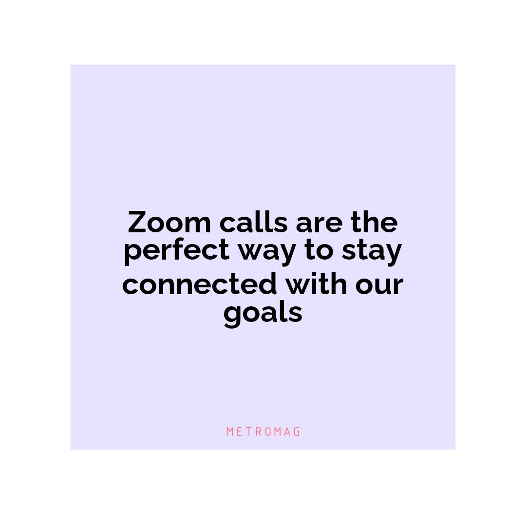 Zoom calls are the perfect way to stay connected with our goals