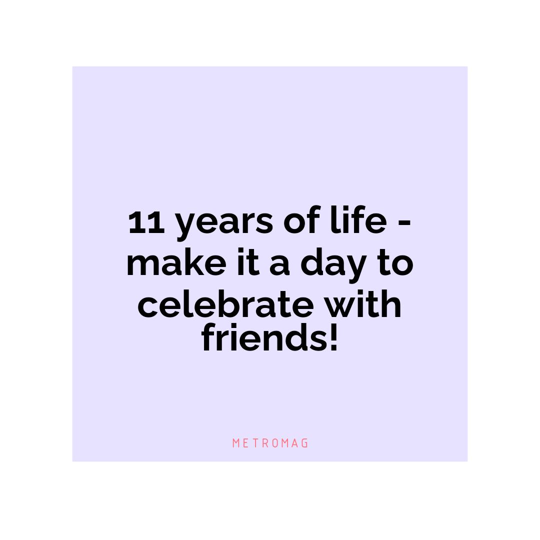 11 years of life - make it a day to celebrate with friends!