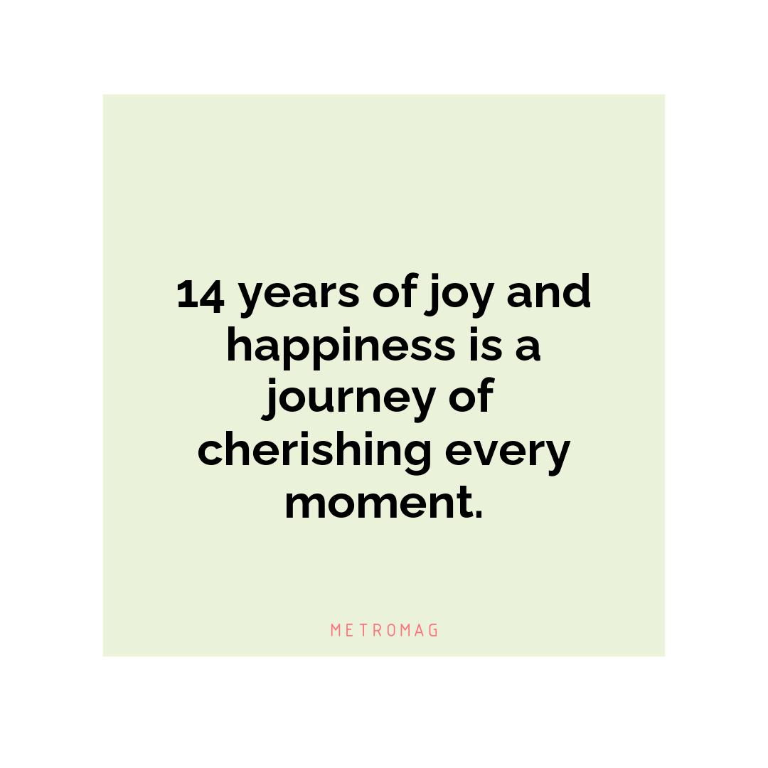 14 years of joy and happiness is a journey of cherishing every moment.