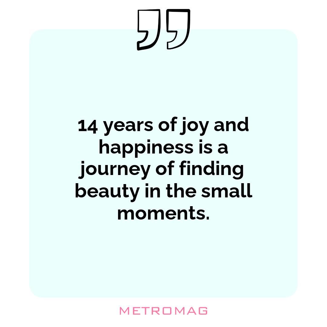 14 years of joy and happiness is a journey of finding beauty in the small moments.