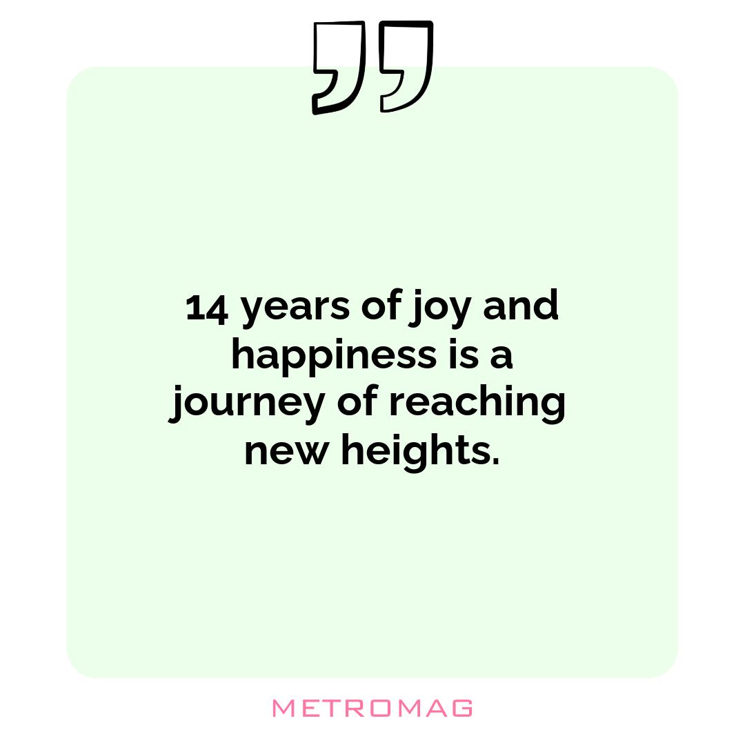 14 years of joy and happiness is a journey of reaching new heights.