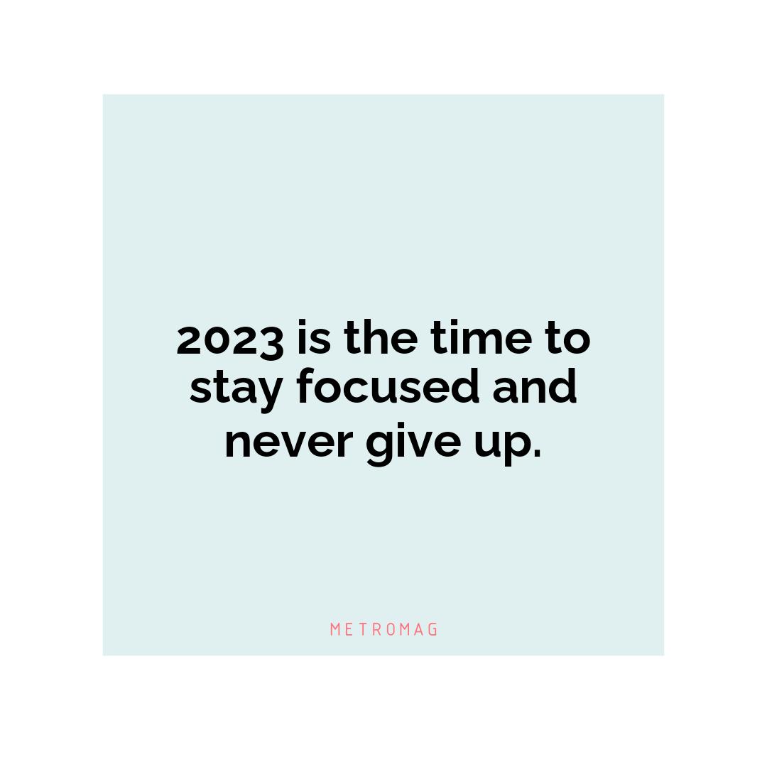 2023 is the time to stay focused and never give up.