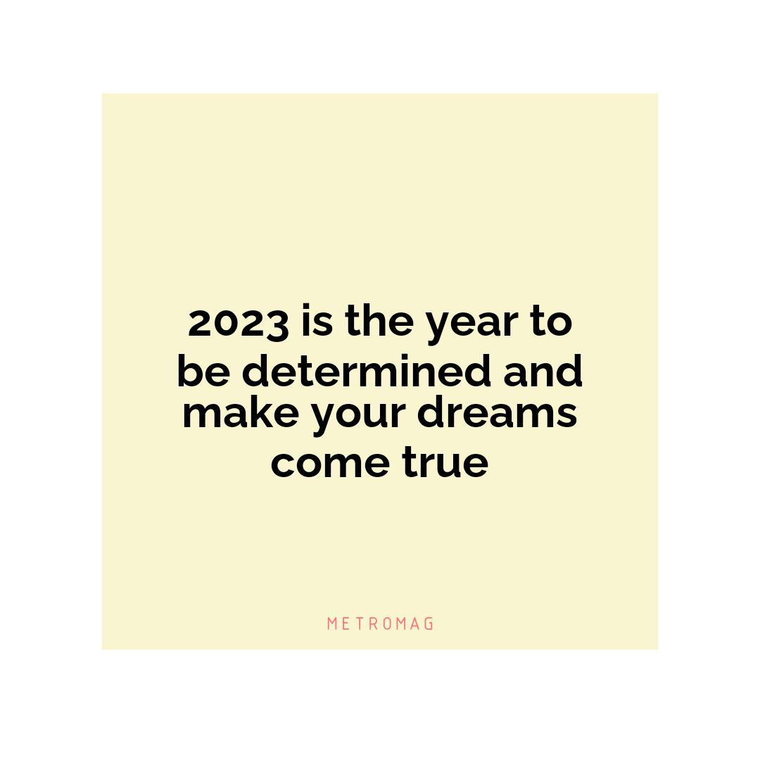 2023 is the year to be determined and make your dreams come true