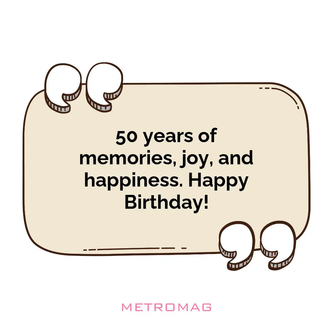 50 years of memories, joy, and happiness. Happy Birthday!