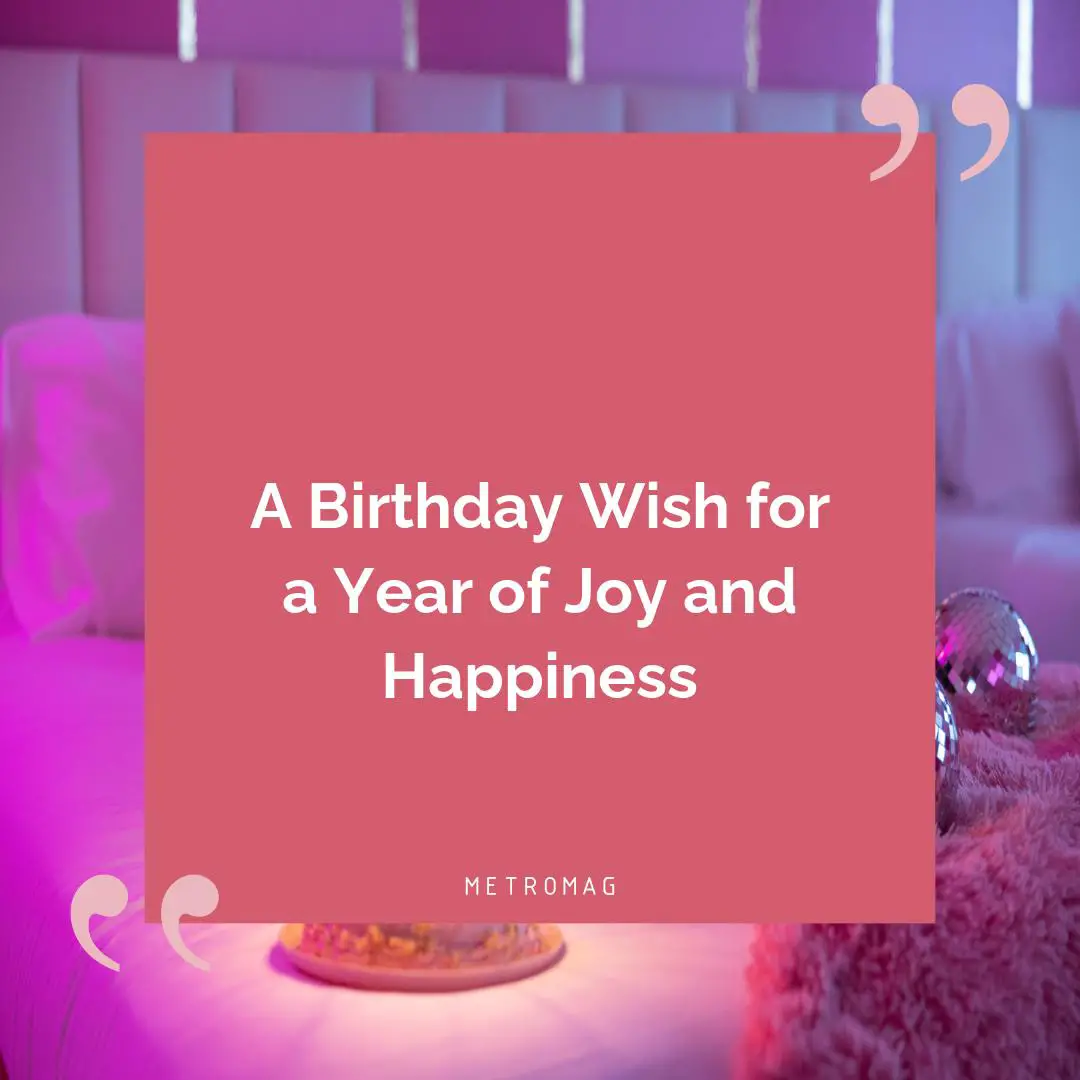A Birthday Wish for a Year of Joy and Happiness