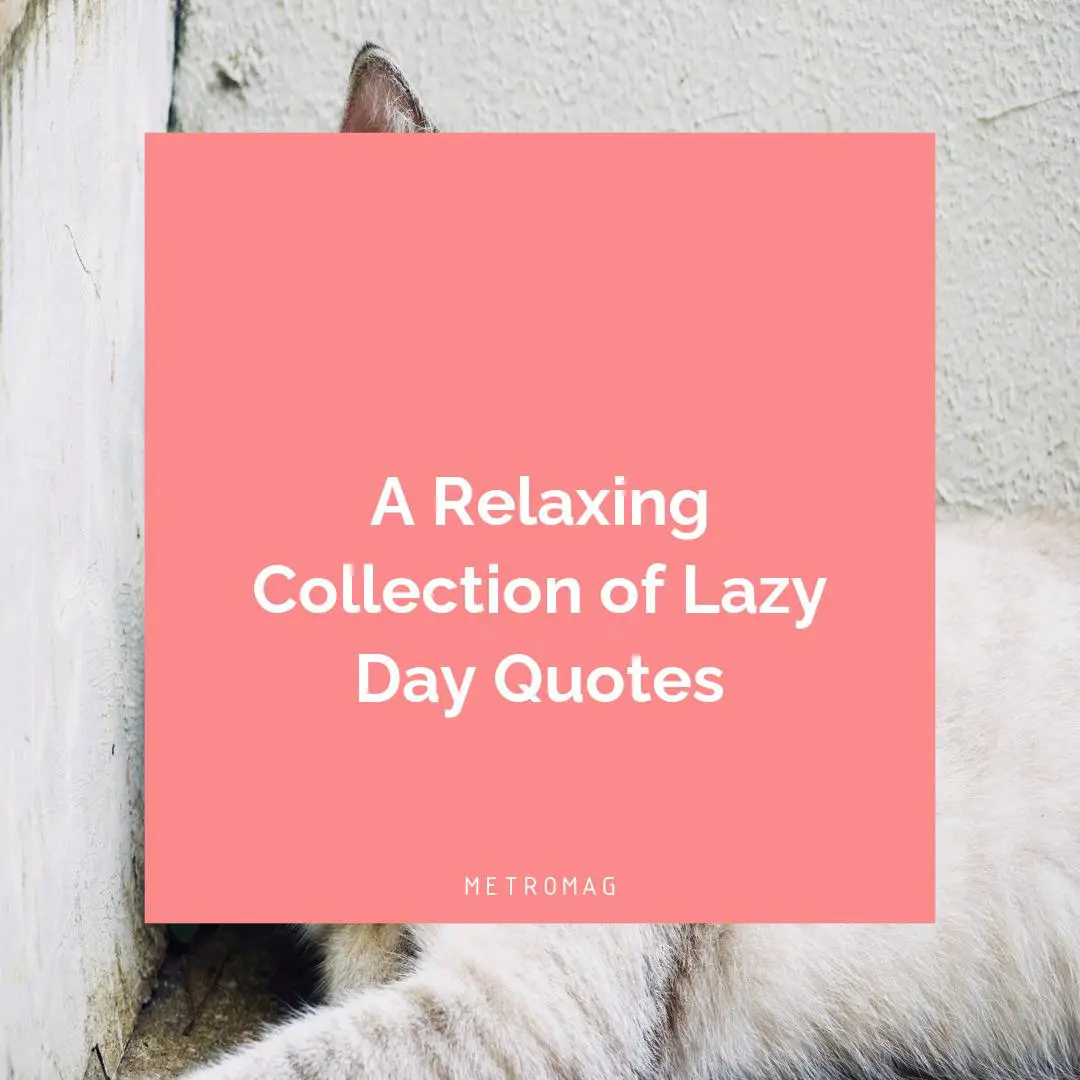 A Relaxing Collection of Lazy Day Quotes