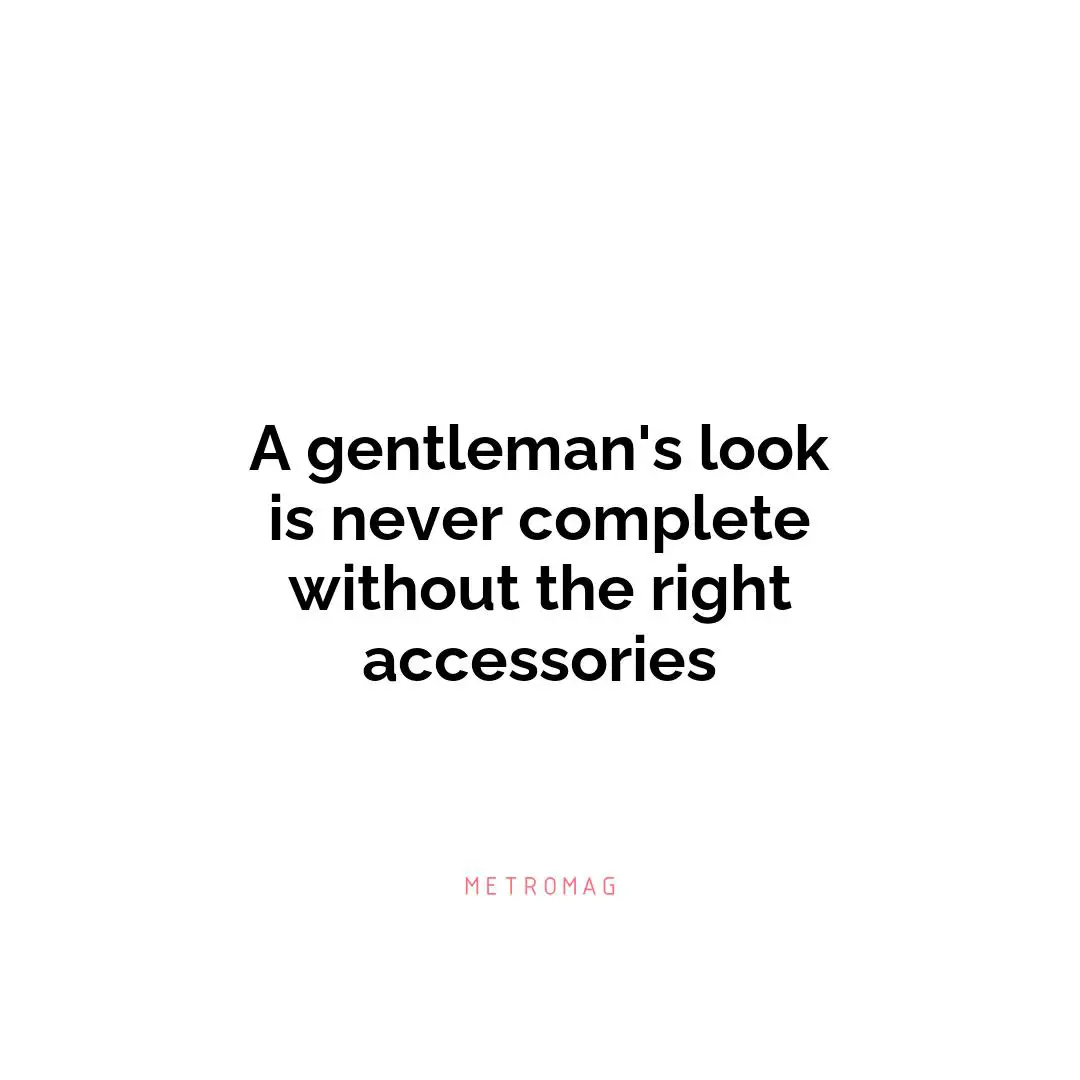 A gentleman's look is never complete without the right accessories