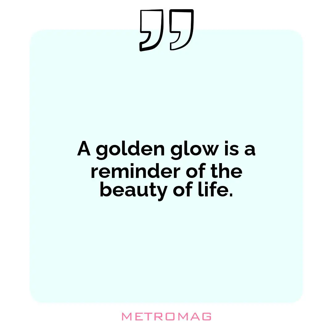 A golden glow is a reminder of the beauty of life.