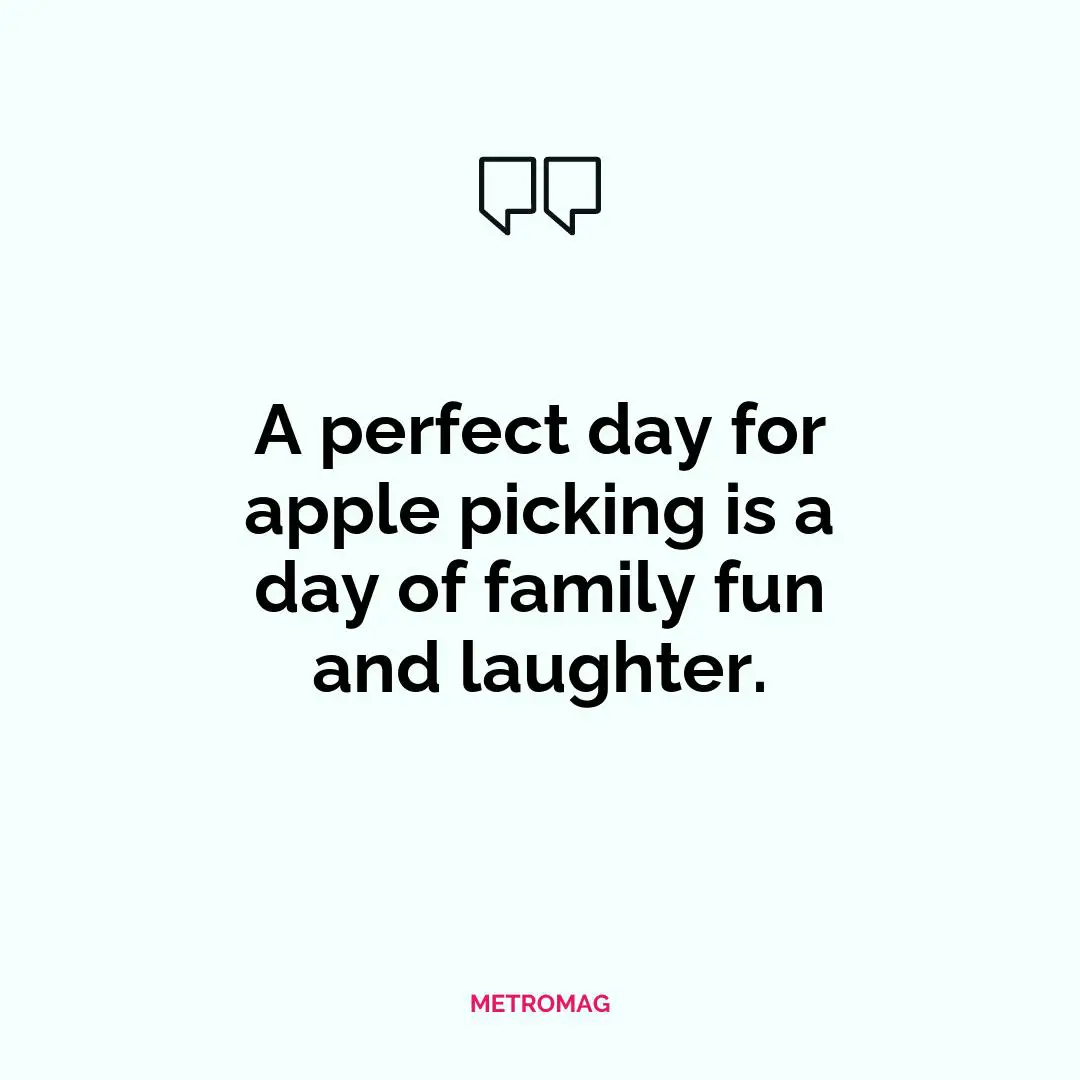 A perfect day for apple picking is a day of family fun and laughter.