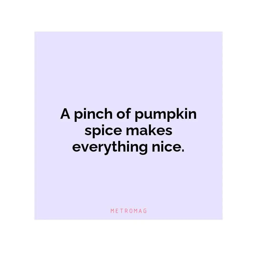 A pinch of pumpkin spice makes everything nice.