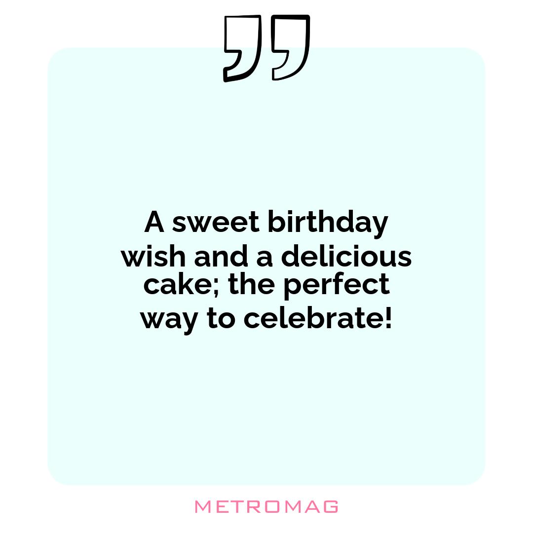 A sweet birthday wish and a delicious cake; the perfect way to celebrate!