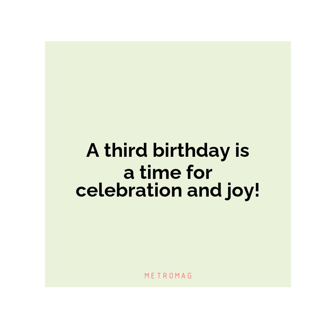 A third birthday is a time for celebration and joy!