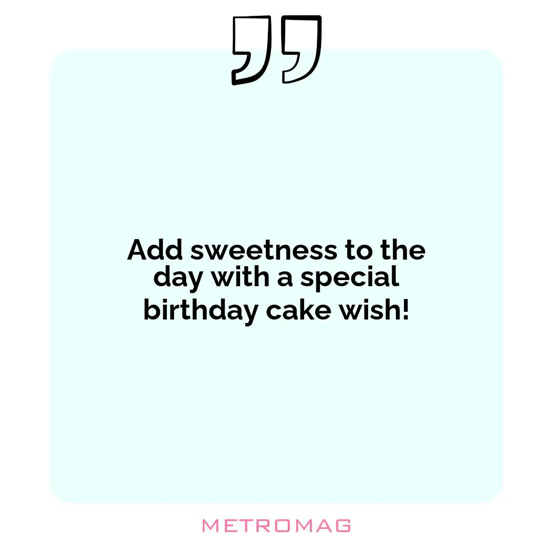 Add sweetness to the day with a special birthday cake wish!
