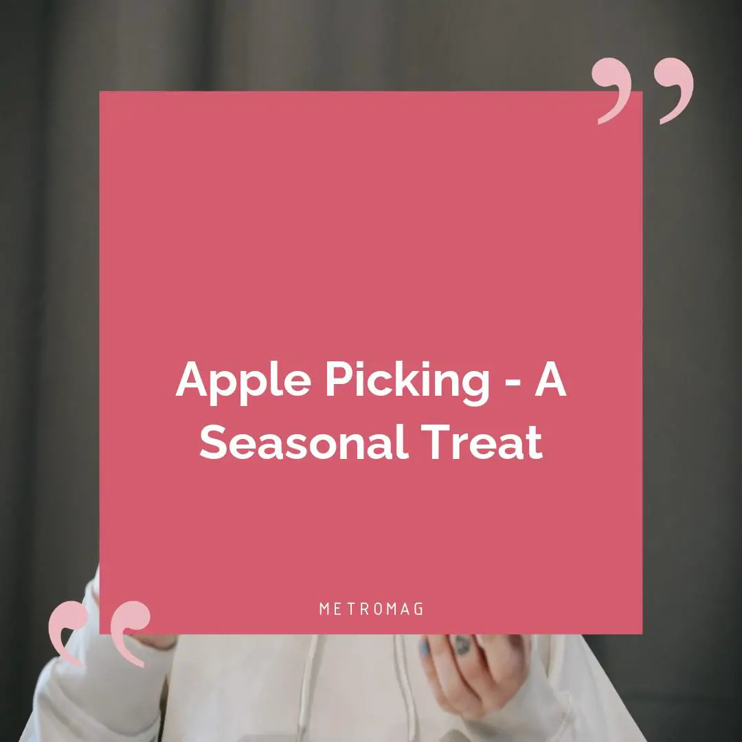 Apple Picking - A Seasonal Treat