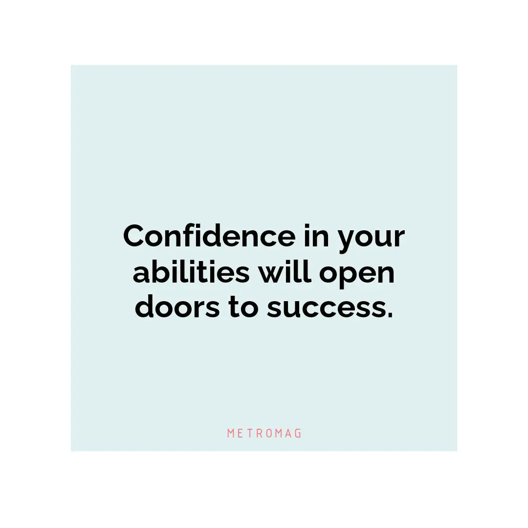 Confidence in your abilities will open doors to success.