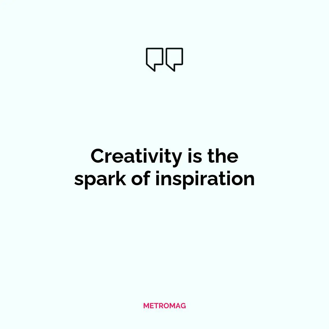 Creativity is the spark of inspiration