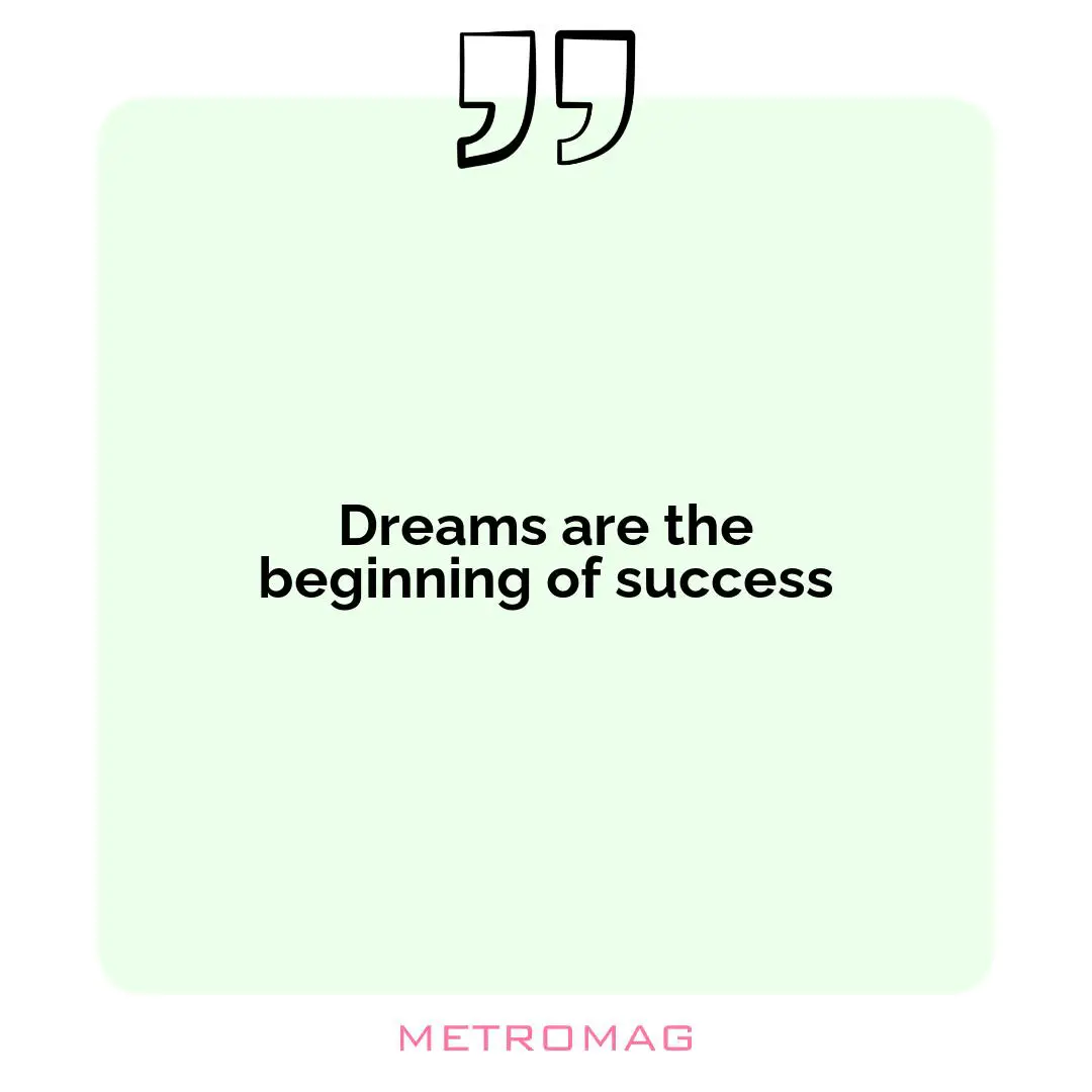 Dreams are the beginning of success