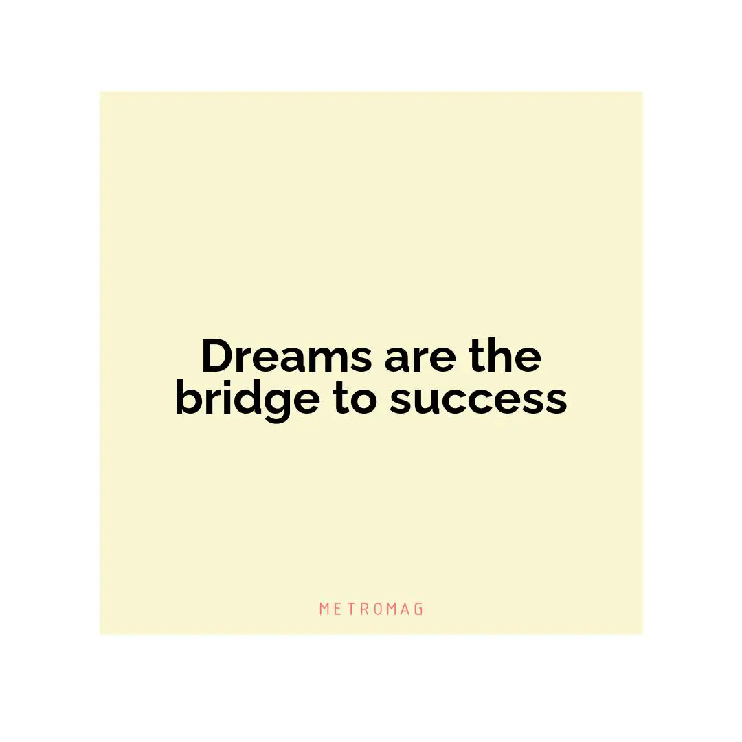 Dreams are the bridge to success