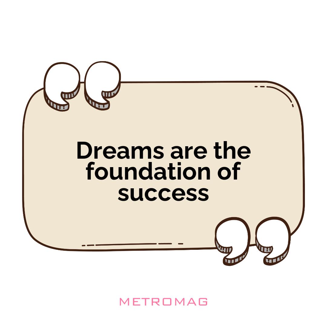 Dreams are the foundation of success