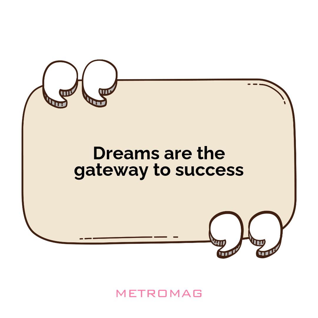 Dreams are the gateway to success