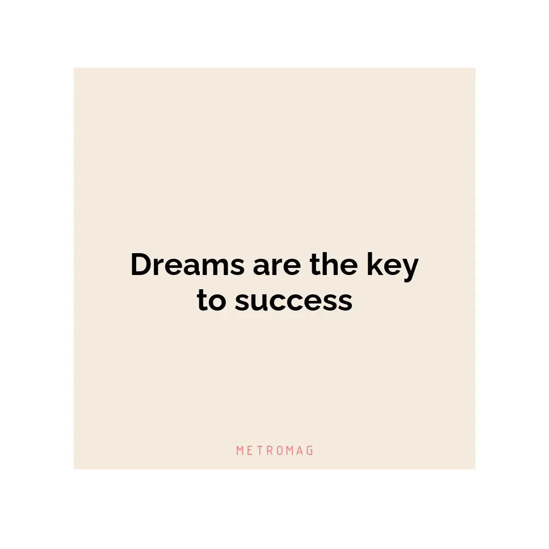 Dreams are the key to success