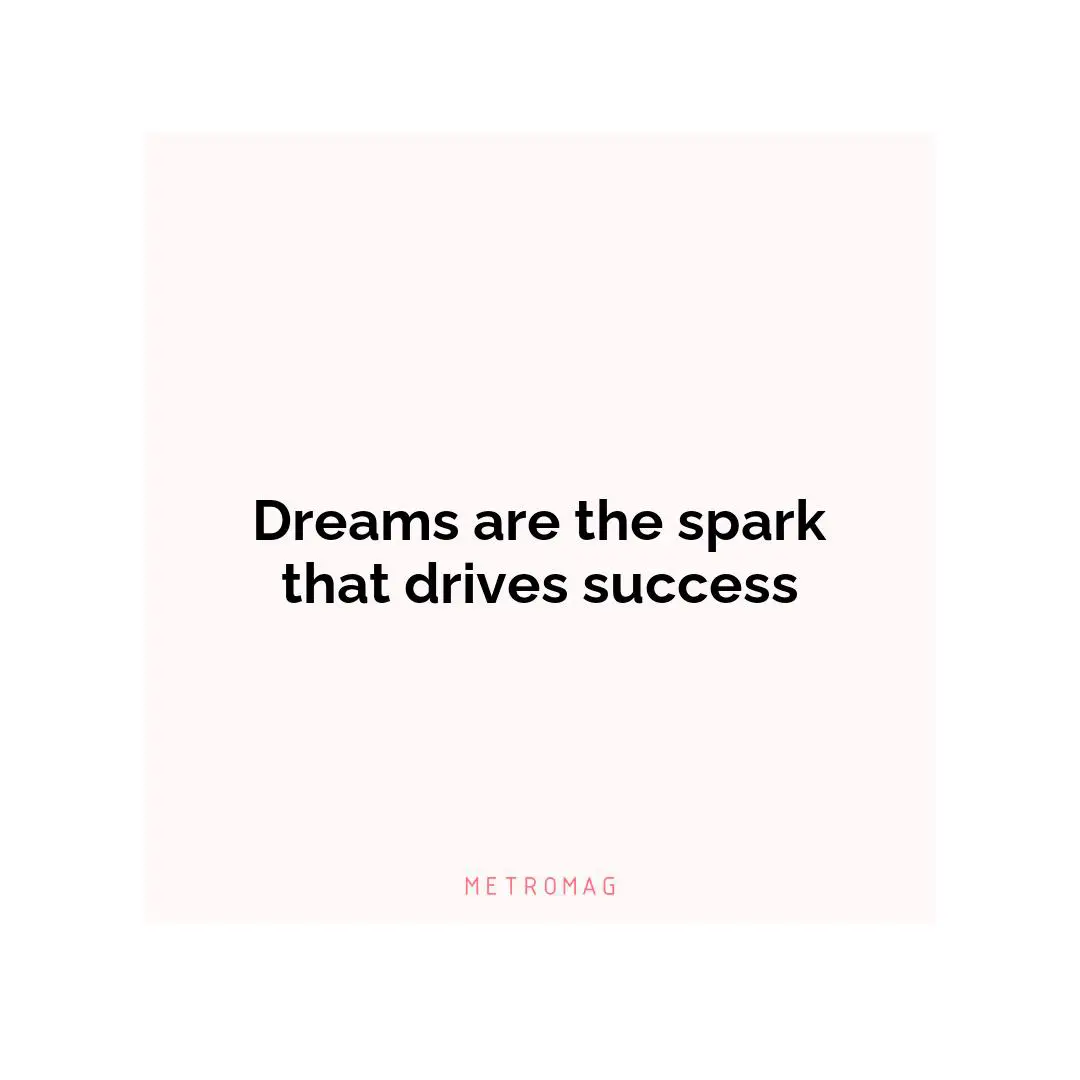 Dreams are the spark that drives success