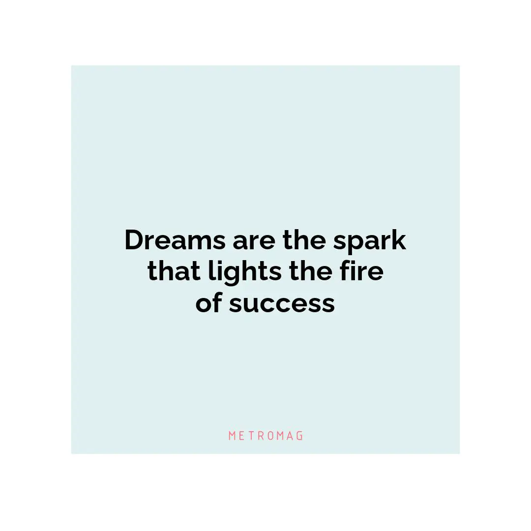 Dreams are the spark that lights the fire of success