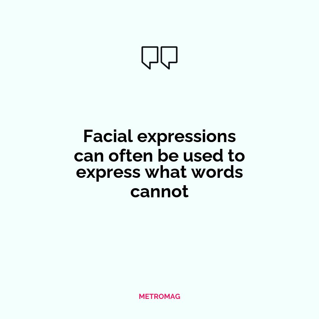 Facial expressions can often be used to express what words cannot