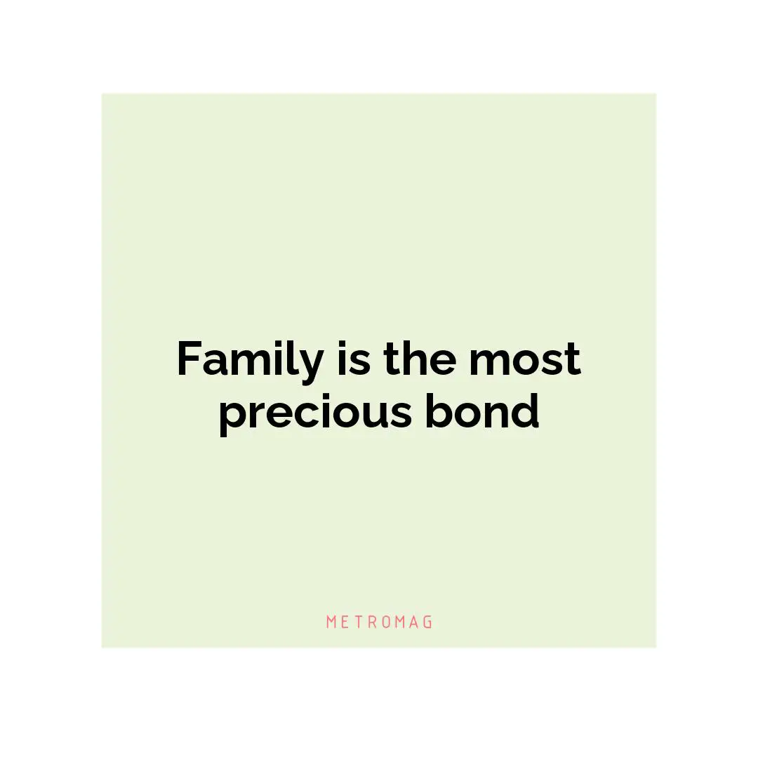 Family is the most precious bond
