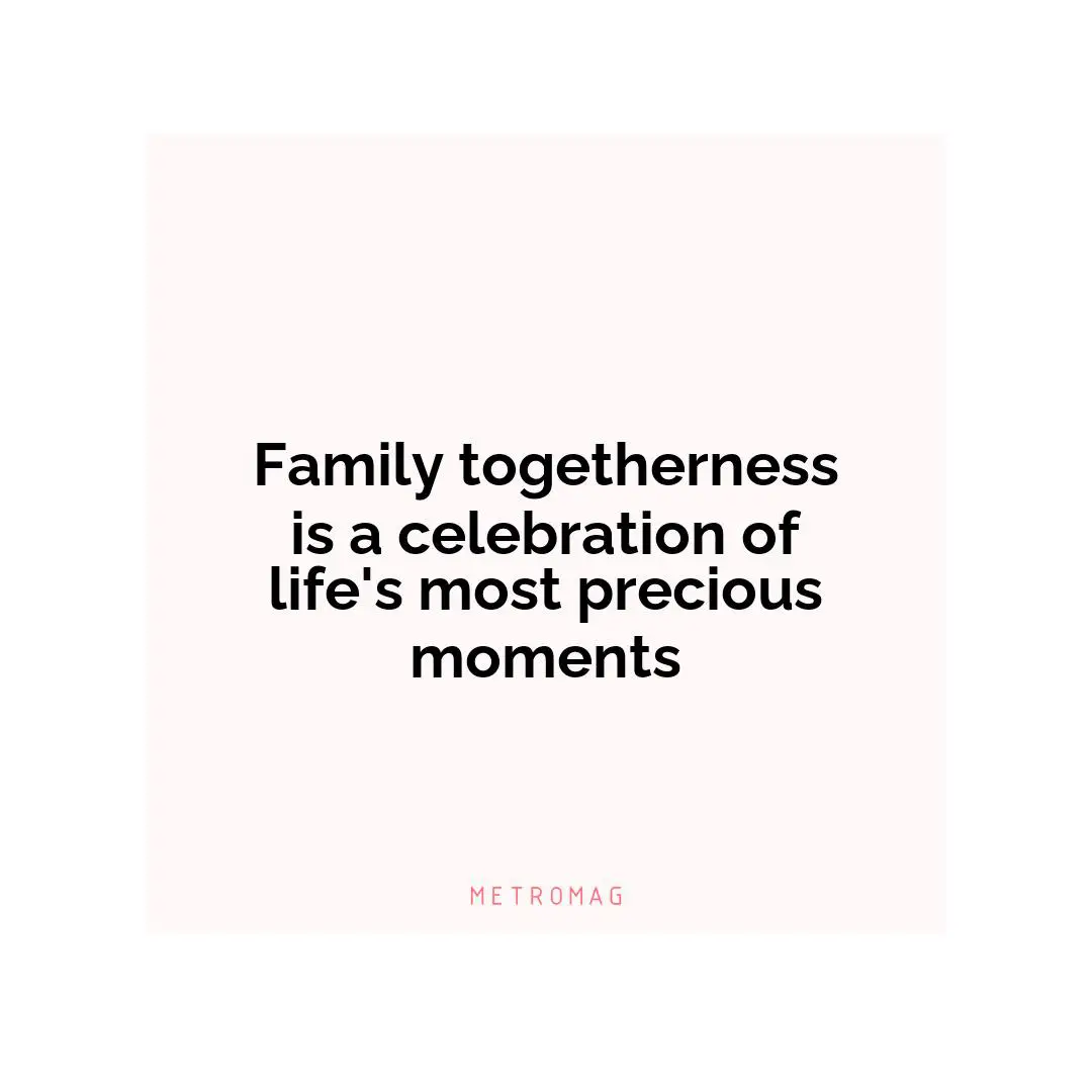 Family togetherness is a celebration of life's most precious moments
