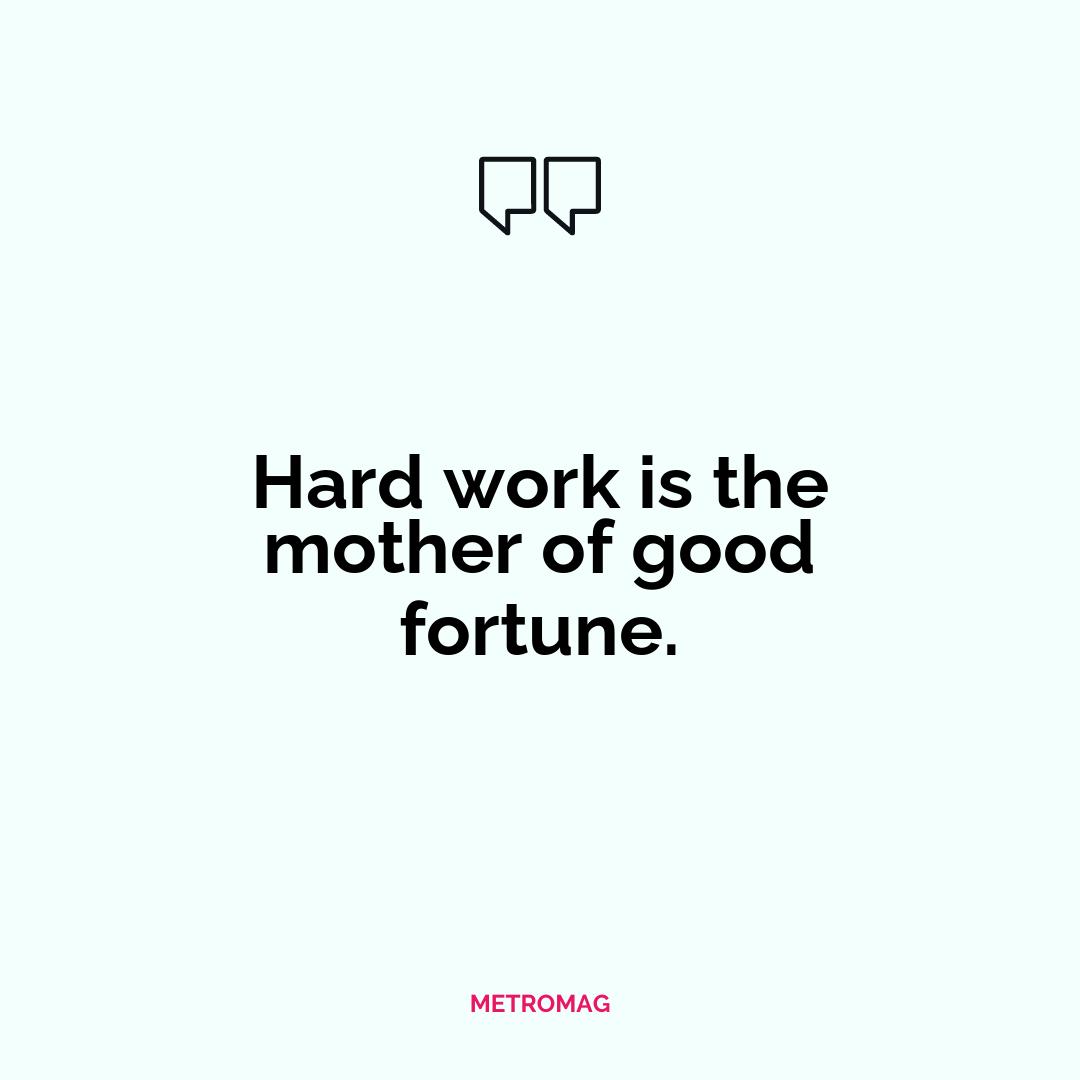 Hard work is the mother of good fortune.