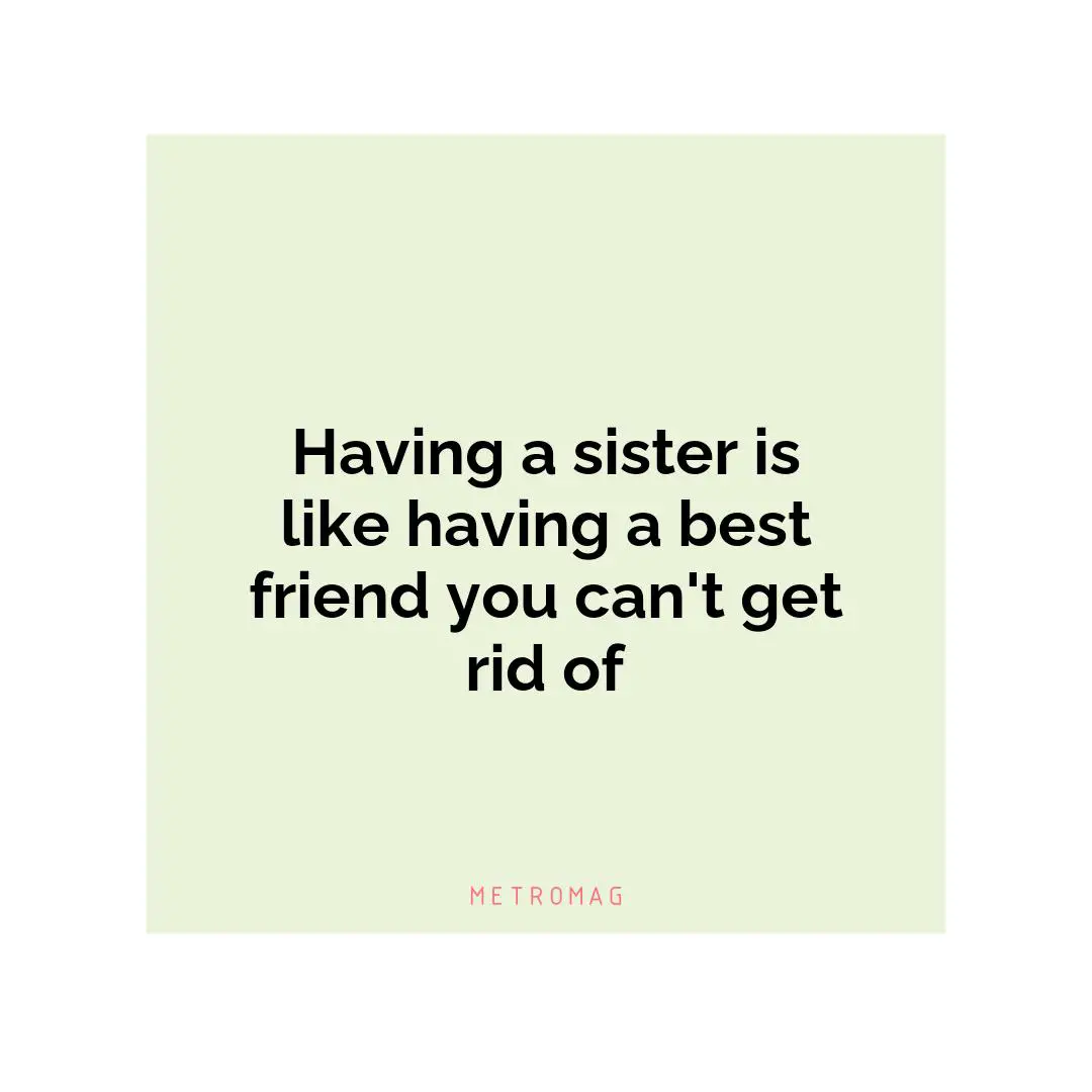 Having a sister is like having a best friend you can't get rid of