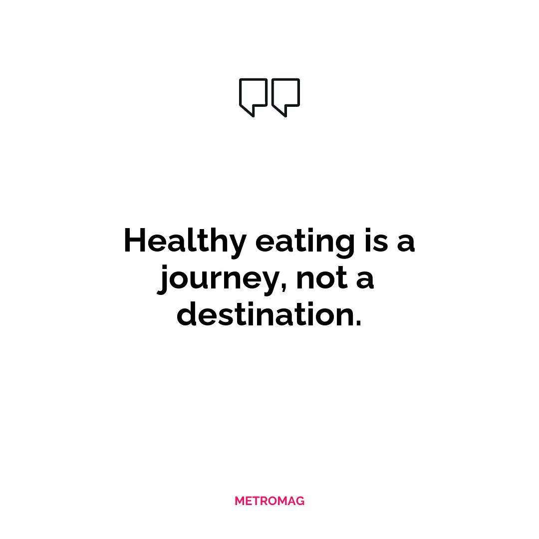 Healthy eating is a journey, not a destination.