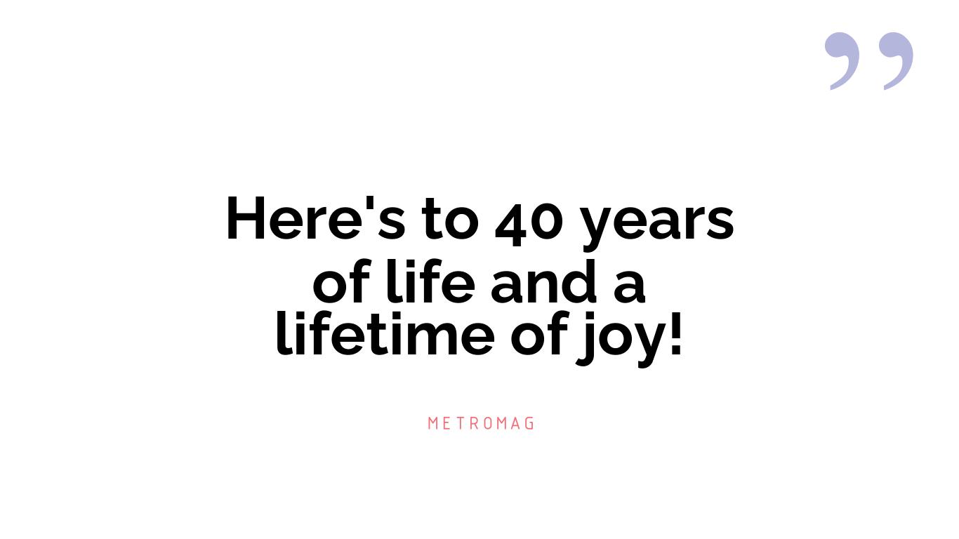 Here's to 40 years of life and a lifetime of joy!