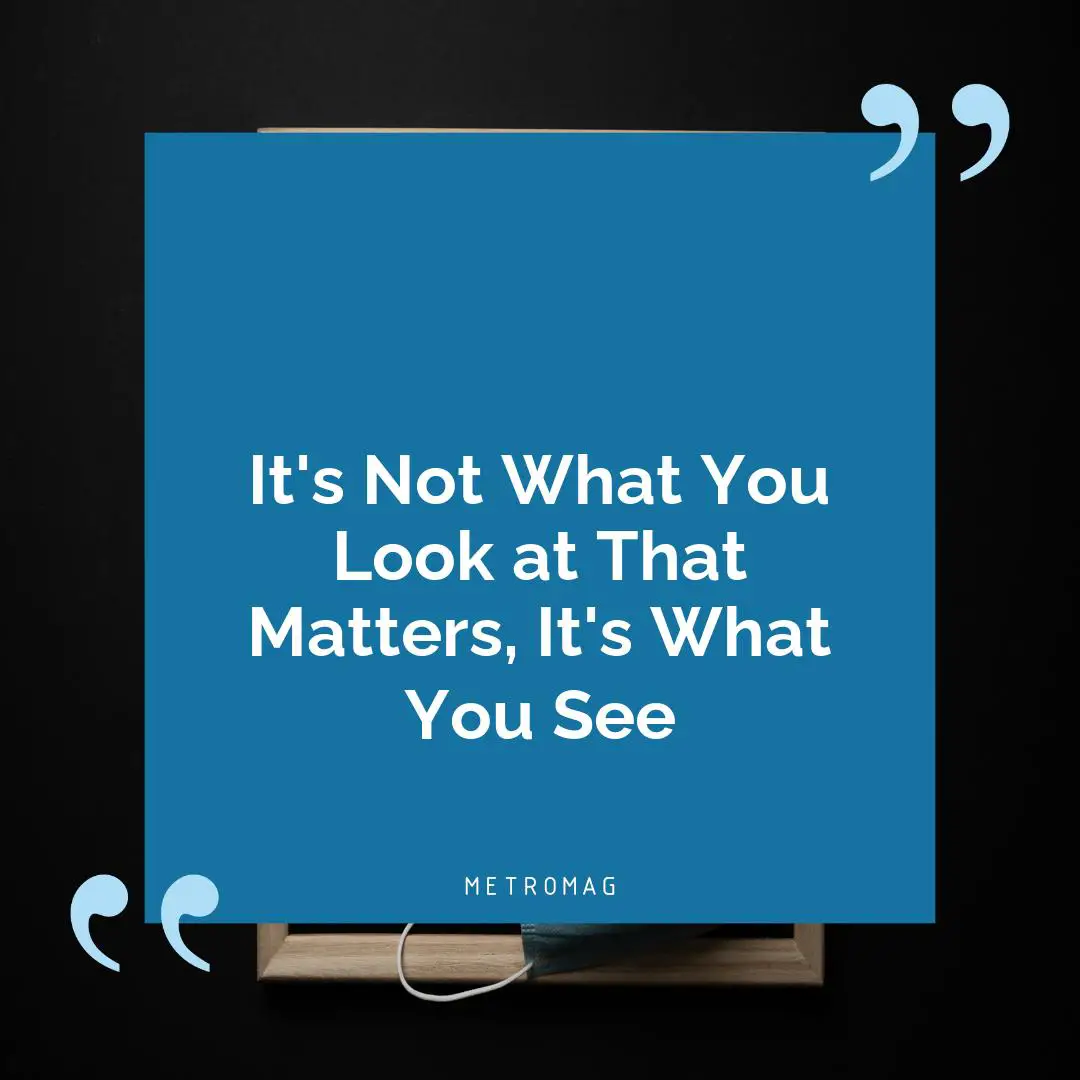 It's Not What You Look at That Matters, It's What You See