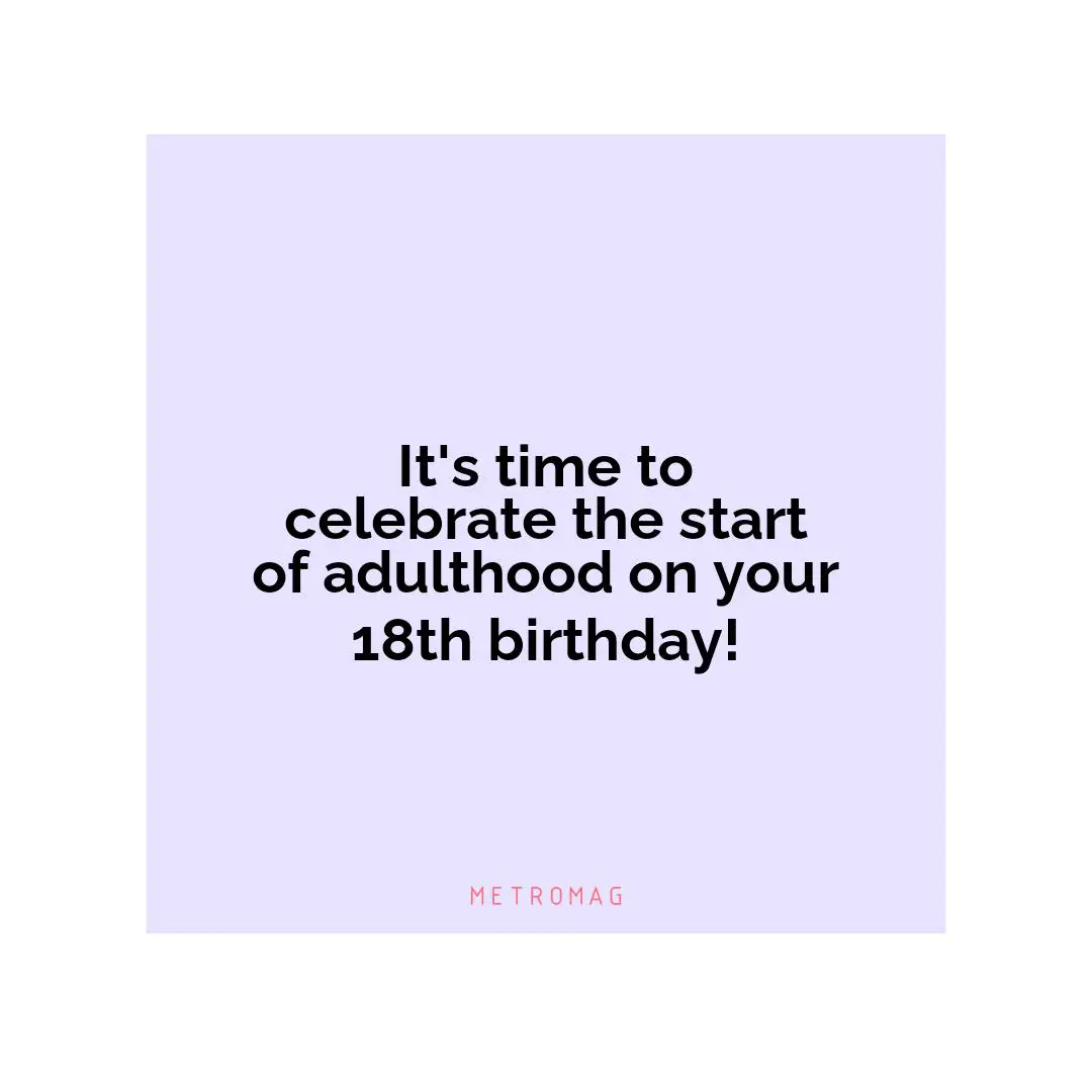 It's time to celebrate the start of adulthood on your 18th birthday!