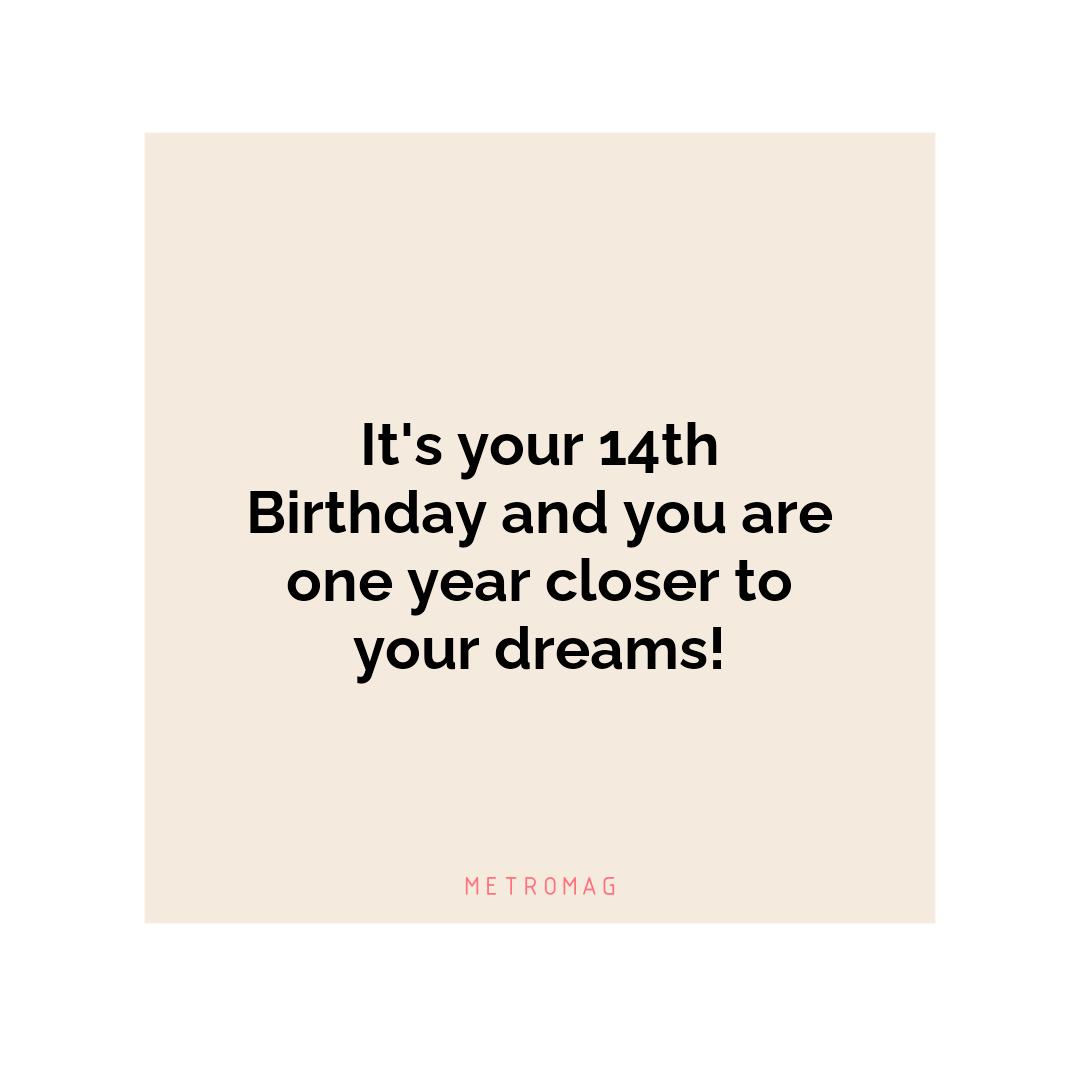 It's your 14th Birthday and you are one year closer to your dreams!