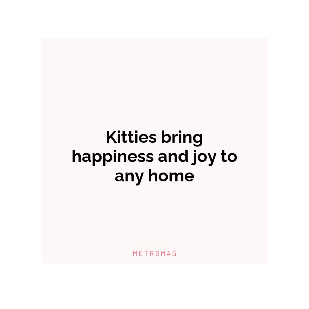 Kitties bring happiness and joy to any home