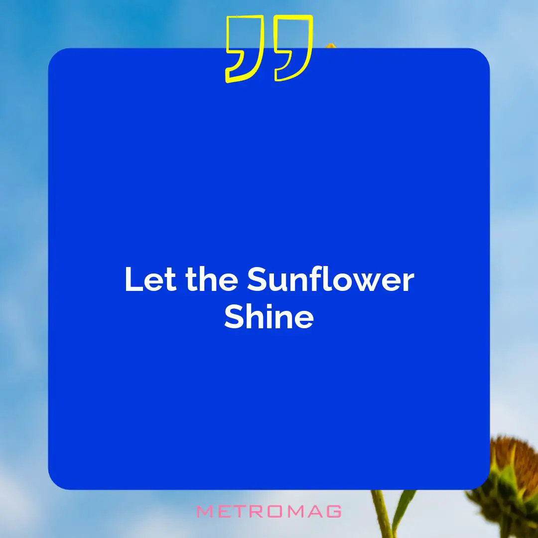 Let the Sunflower Shine