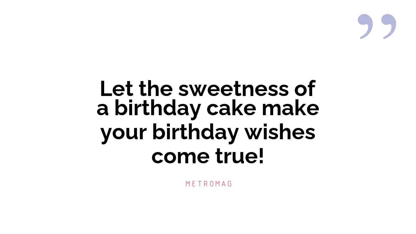 Let the sweetness of a birthday cake make your birthday wishes come true!