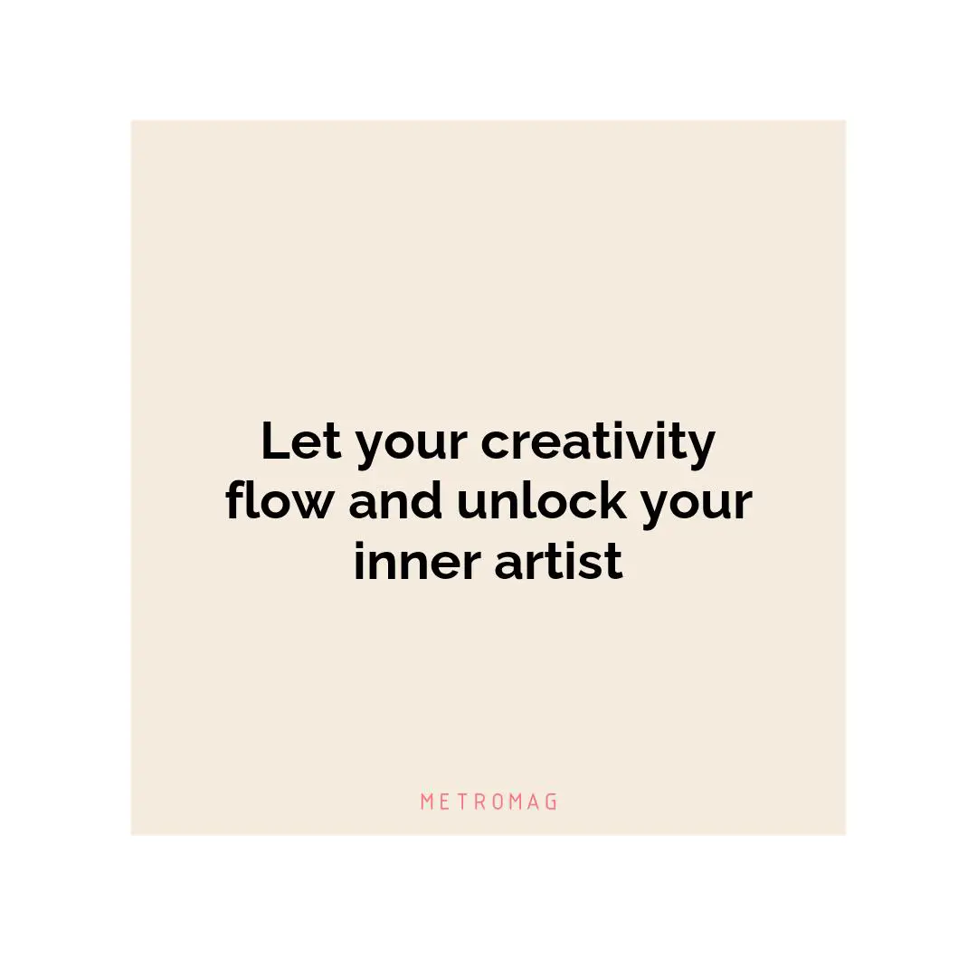 Let your creativity flow and unlock your inner artist
