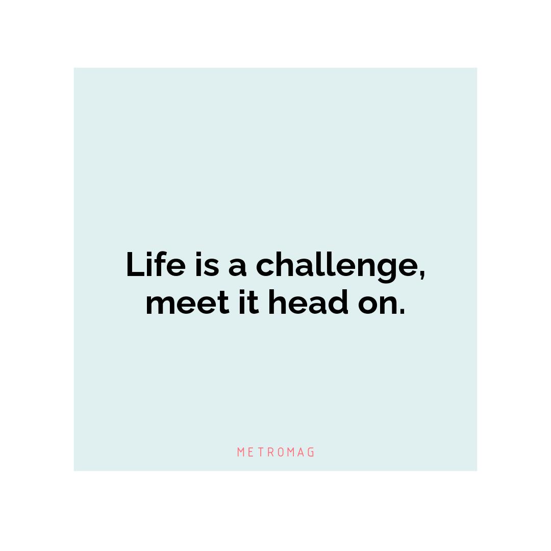 Life is a challenge, meet it head on.
