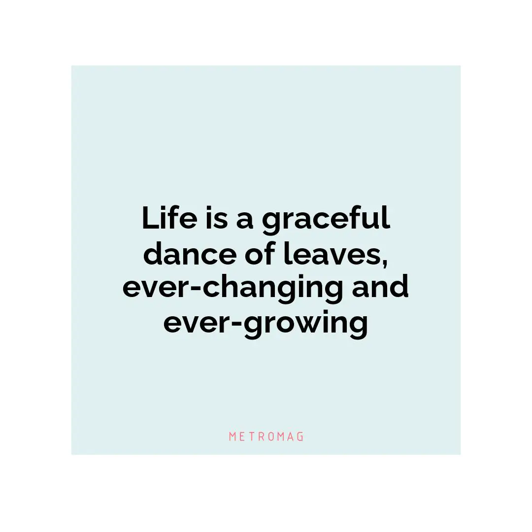 Life is a graceful dance of leaves, ever-changing and ever-growing