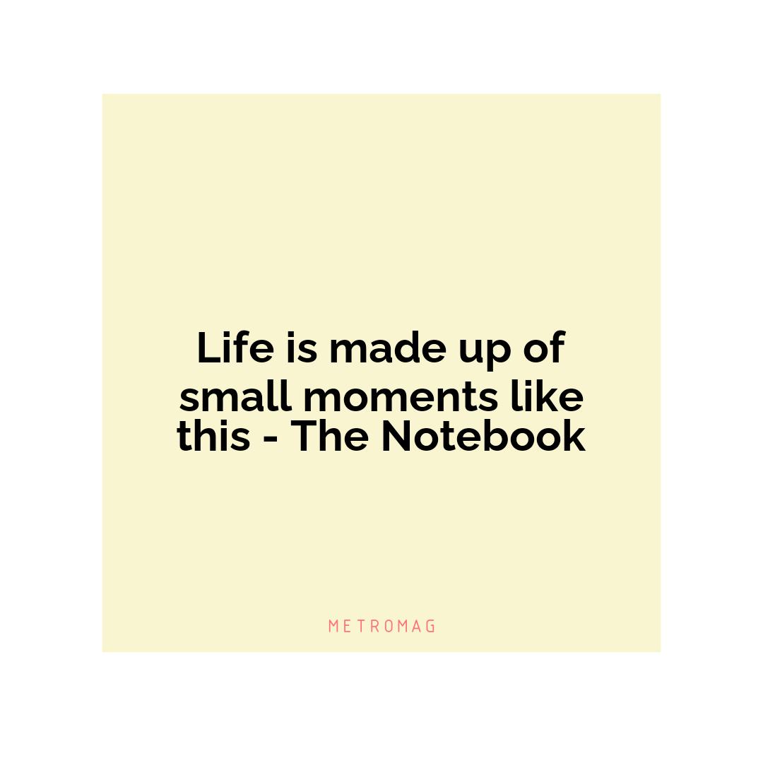 Life is made up of small moments like this - The Notebook