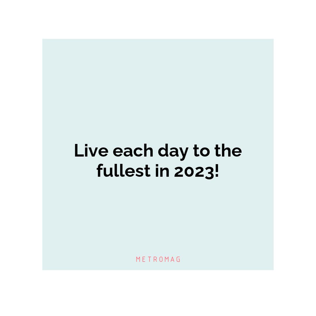Live each day to the fullest in 2023!