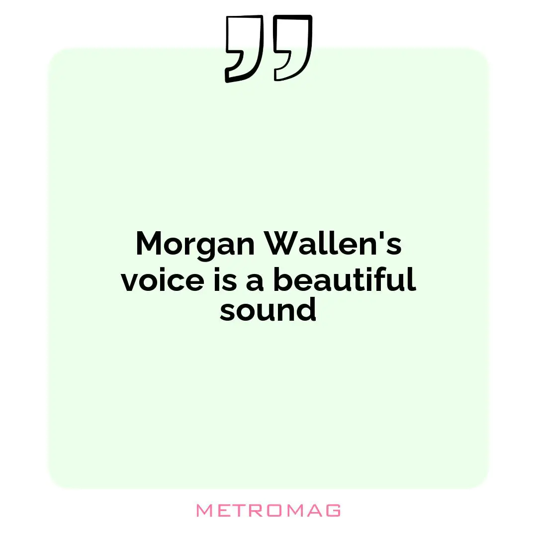 Morgan Wallen's voice is a beautiful sound
