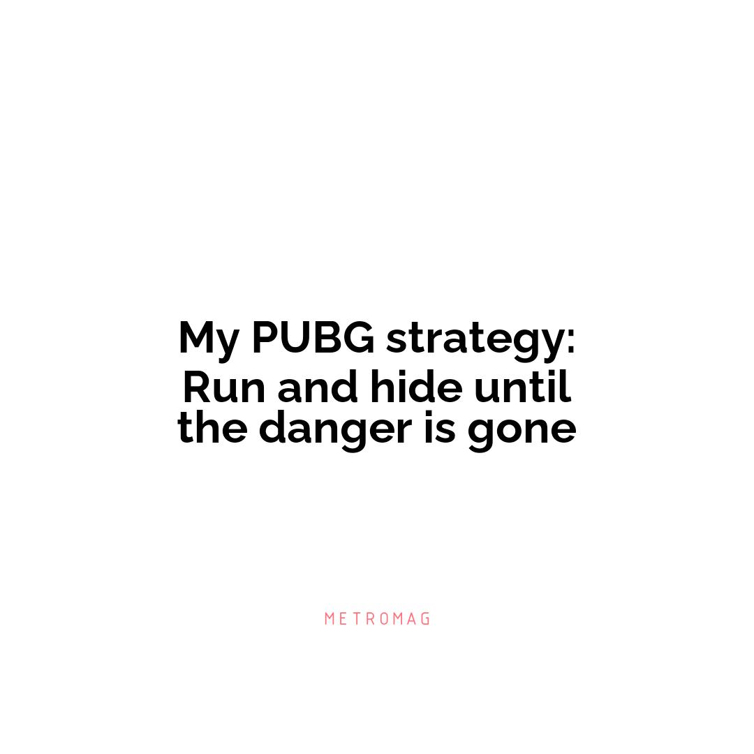 My PUBG strategy: Run and hide until the danger is gone