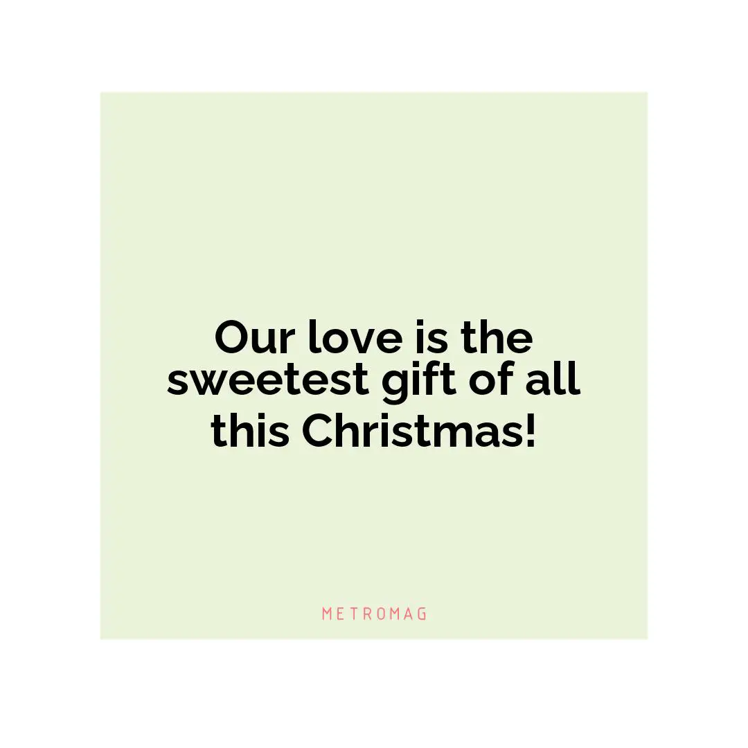 Our love is the sweetest gift of all this Christmas!